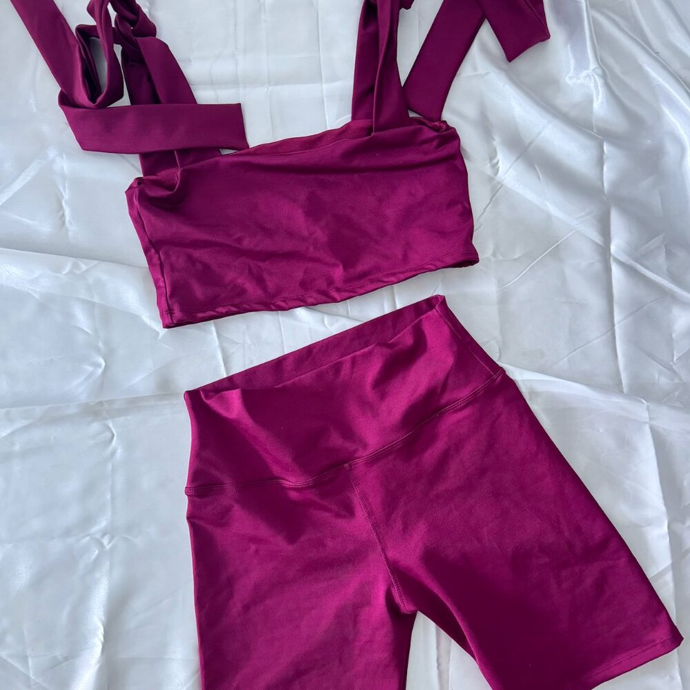 Custom-made Red Bow Workout Set